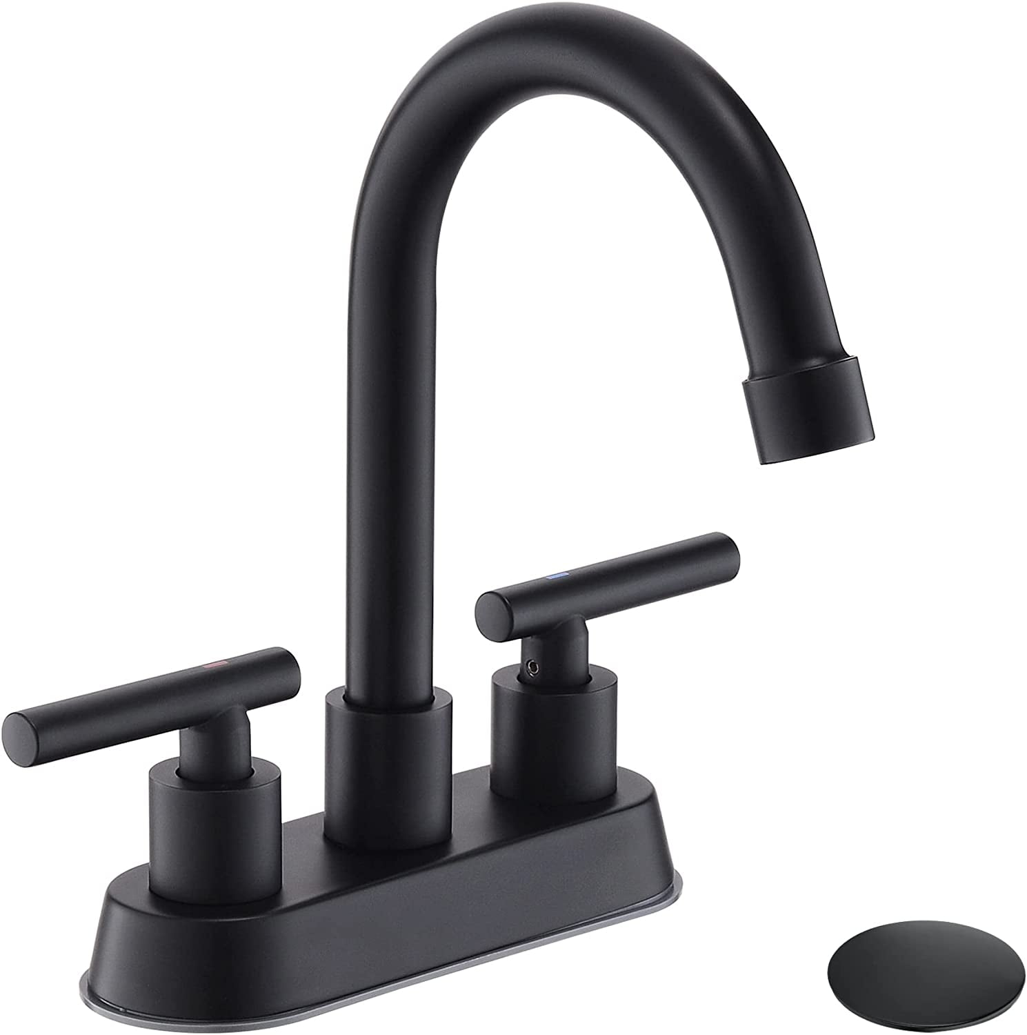 Black Bathroom Faucets, 2 Handle Bathroom Sink Faucet, 4-Inch Centerset ...