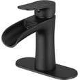 thumbnail image 1 of Black Bathroom Faucets Single Handle Waterfall Sink Faucet One Hole or Three Holes with Deck Mount Vanity Farmhouse RV Vessel Basin Faucet, 1 of 6