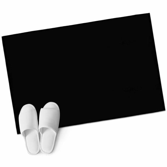 Black Bathroom Mat 2x3 FT, Non Slip Small Kitchen Mat, Pure Black Washable Soft Backed Front Door Throw Rug Non-Shedding Indoor Outdoor Doormat for Entryway Sink