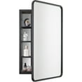 Black Bathroom Medicine with Mirror 17 x 27 Metal Frame