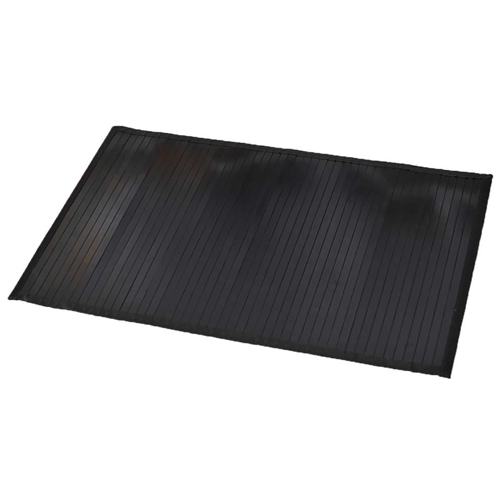 Black Bathroom Rug Bamboo Floor Mat 32"L x 20"W