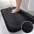 Black Bathroom Rug Mat, Extra Soft and Absorbent Microfiber Bath Rugs ...