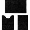 thumbnail image 1 of Black Bathroom Rugs Sets 3 Piece, Butter Chenille Rugs and Mats, Shaggy, Absorbent, Non Slip, Luxury, Shiny, Washable Bath Mat for Bathroom, Shower, 1 of 7