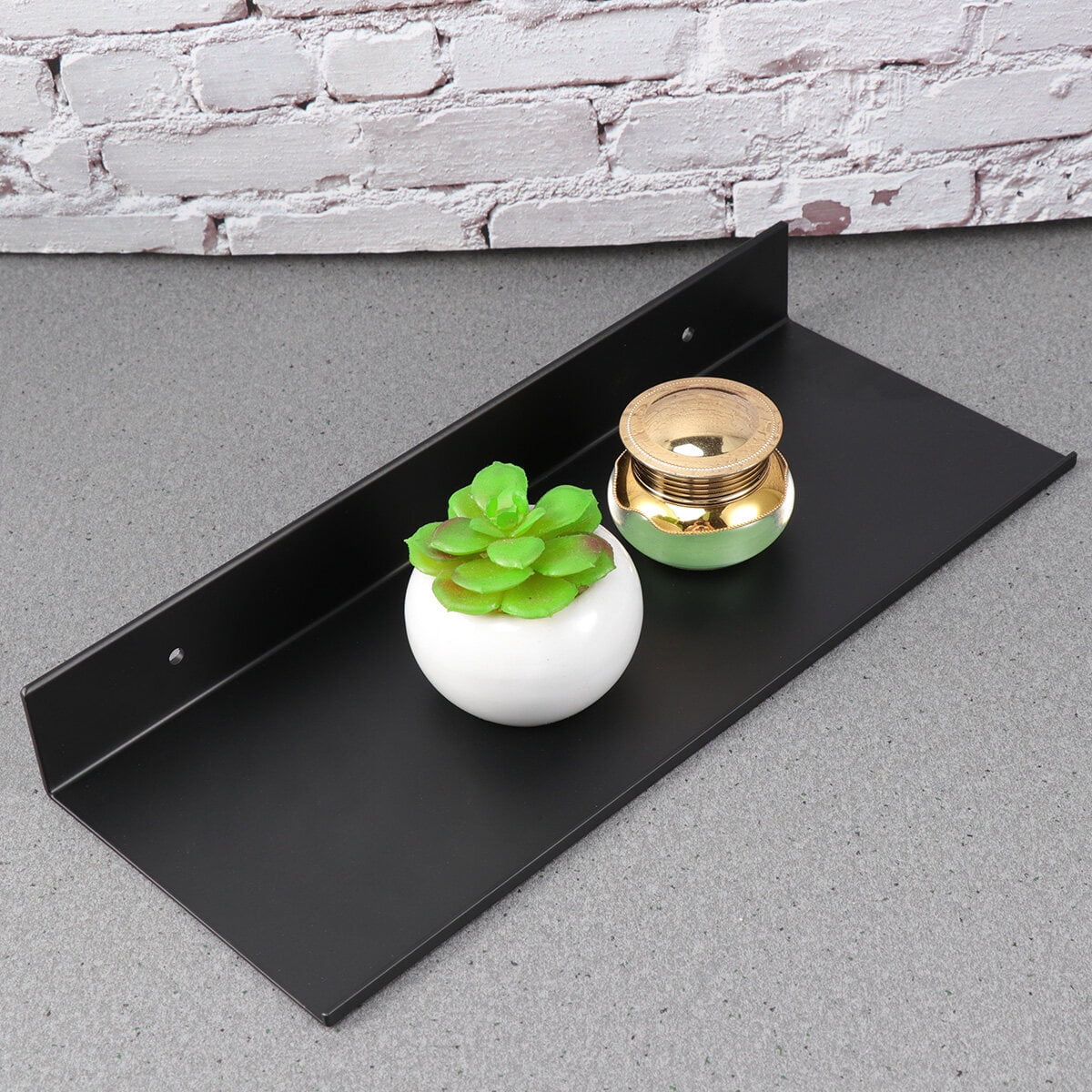 Black Bathroom Shelf Wall Mount Shelving Space Saving Rustproof Extra