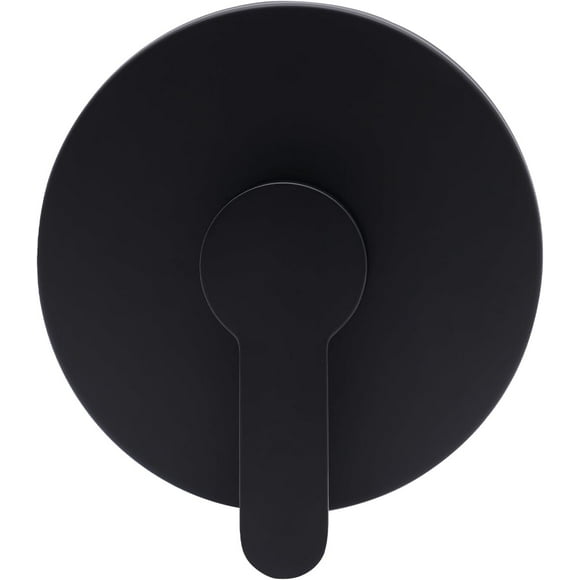 Black Bathroom Shower Valve Handle Matte Shower Mixer Valve Kit, Wall Mount Shower Faucet Rough-In Valve Bathroom Trim Control Valves Round 1 Way