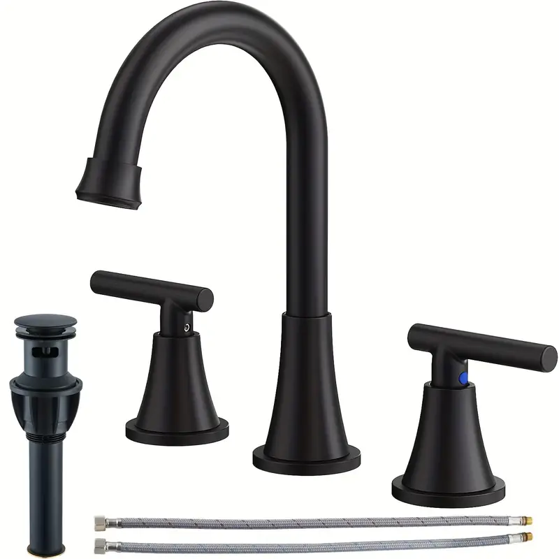 Black Bathroom Sink Faucet 3 Holenull