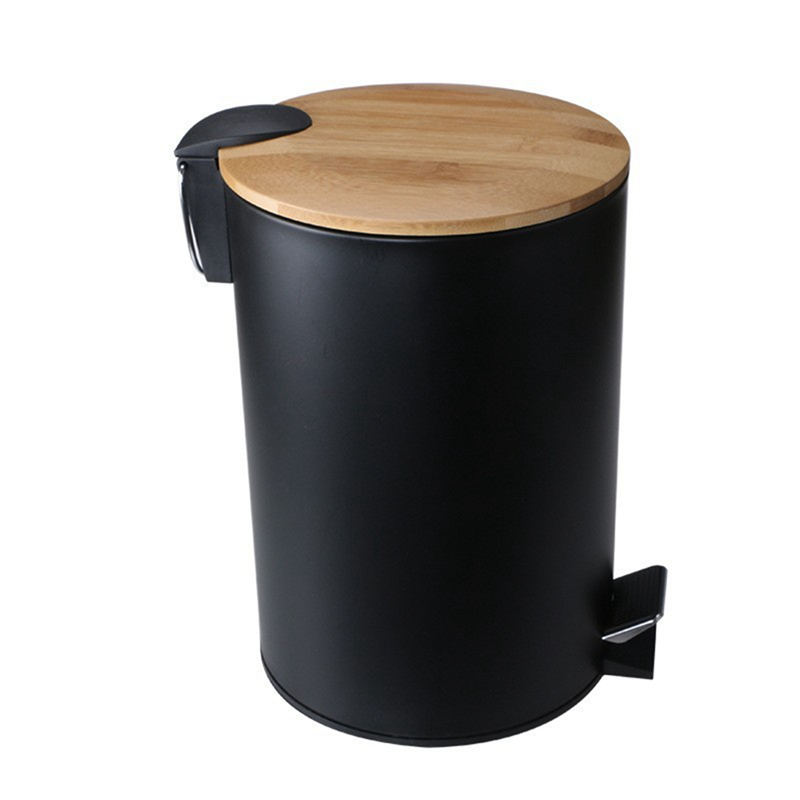 Black Bathroom Trash Can Small Trash Can with Lid for Bathroom