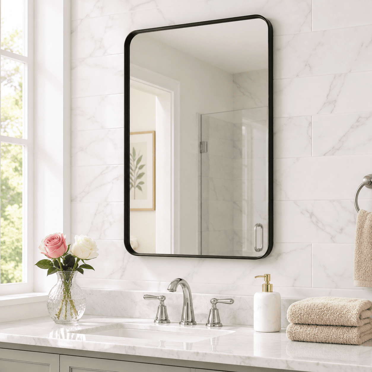 Black Bathroom Vanity Mirror 18