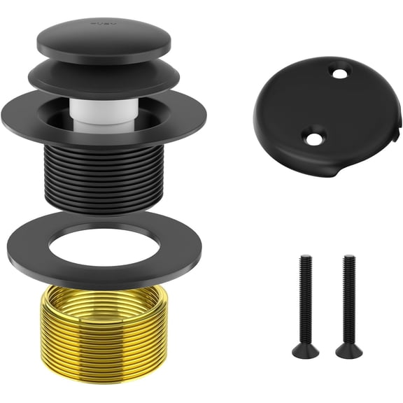 Black Bathtub Drain Kit- Tub Drain Conversion Kit- Black Bathtub Drain Overflow Kit-Brass Construction - Matte Black Black