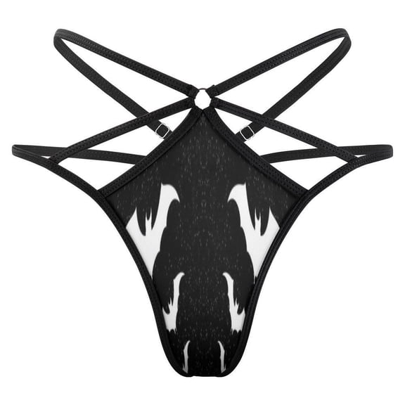 Black Bats Open Type Women's Panties Crotch Opening G-strings Thongs Lingeries Underwear