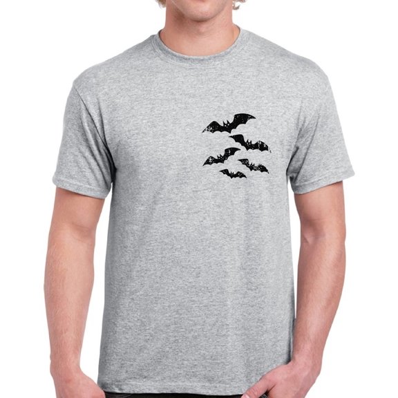 Black Bats Top Halloween Gift Shirt for Men - S M L XL 2XL 3XL 4XL 5XL Happy Halloween Graphic Tee - Funny Scary Holiday Tee T-Shirt Mens