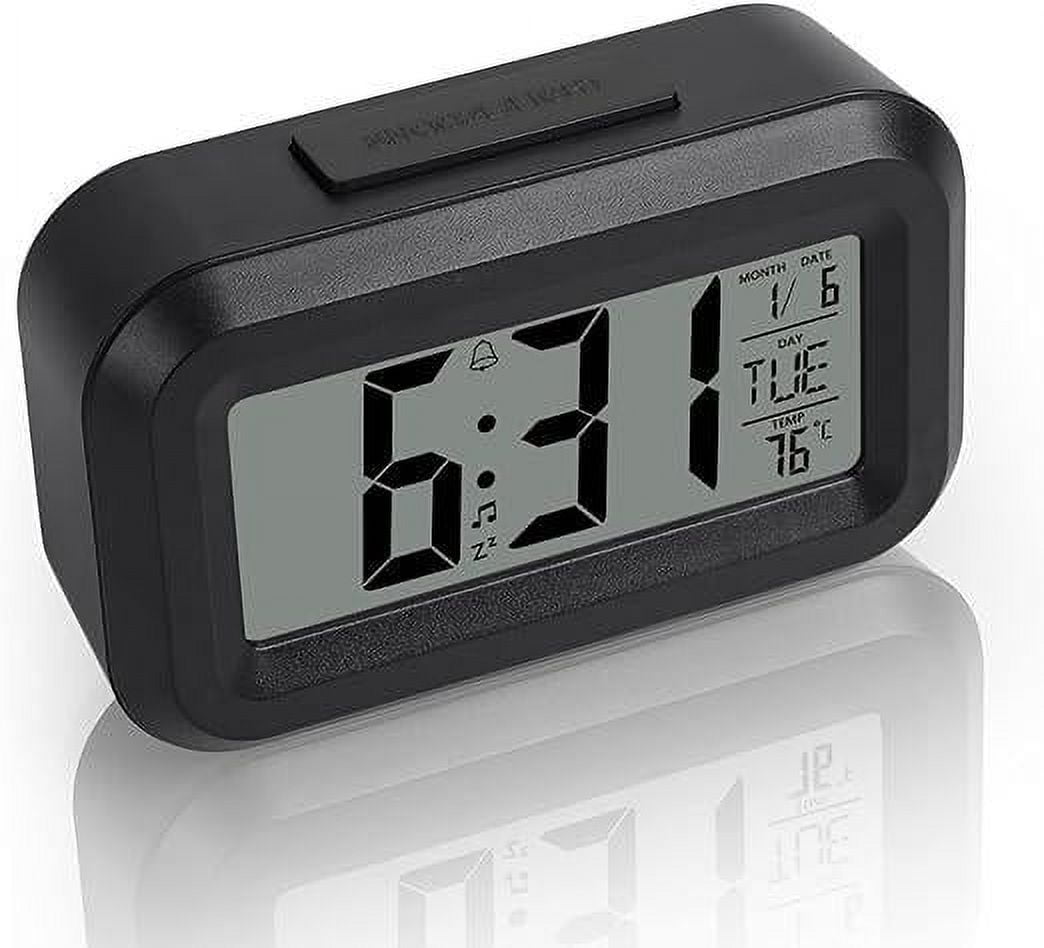 (Black) Battery Operated Digital Alarm Clock, Led Digital Alarm Clock