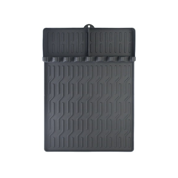 Black Bbq Grill Mat Protective Mat For Outdoor Camping Grill Pan And Tool Mat Black Color Silica Gel Material 1-Pack Non-Stick Mat