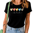 thumbnail image 1 of Black Be Kind Leopard Heart Graphic Print Tshirt Graphic Tees Shirts Positive Casual Tops S-5XL, 1 of 5