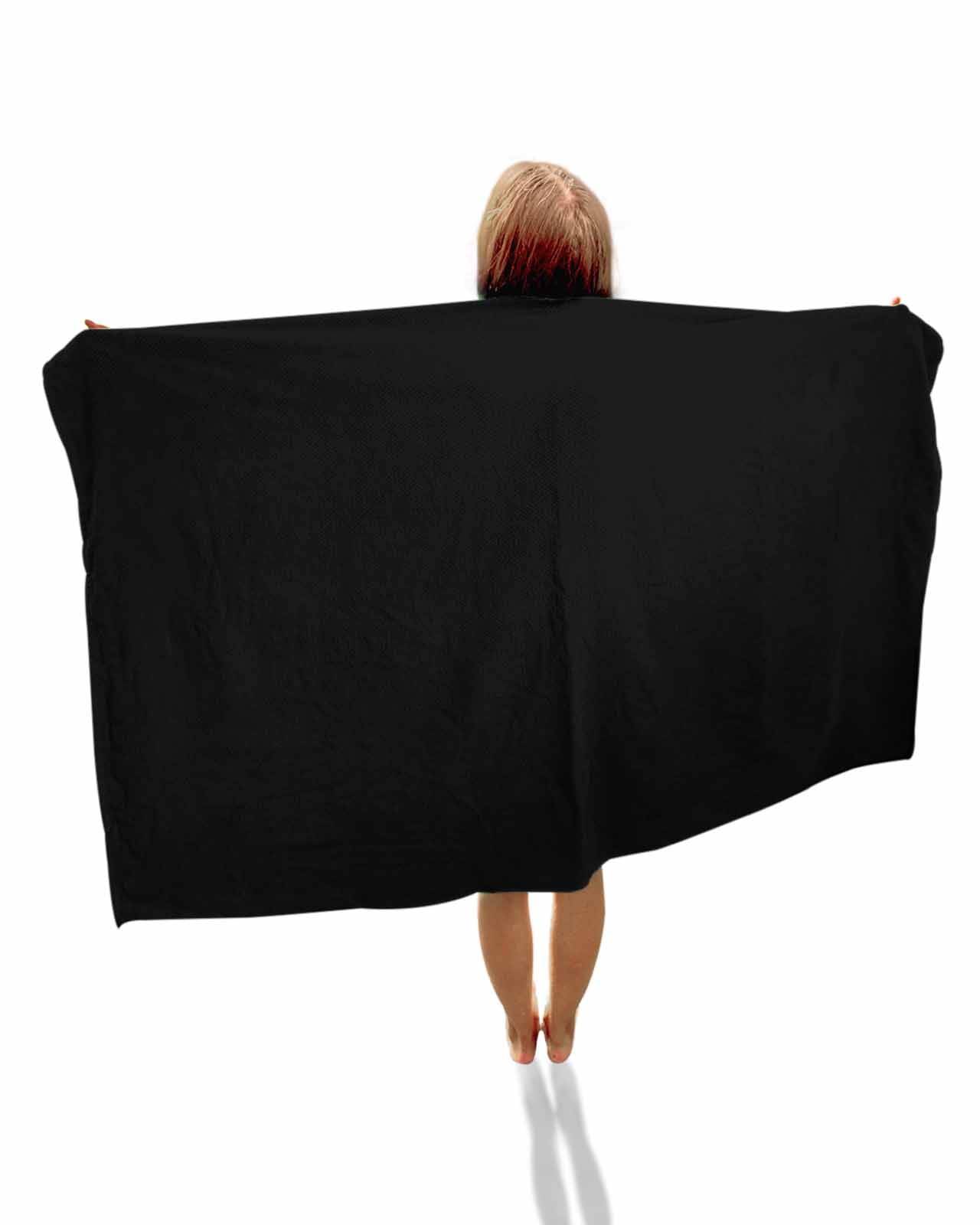 Black Beach Towels Oversized Super Absorbent, Solid Color Farmhouse Black Lightweight Bath Towel Quick Dry Sets For Bathroom/Pool/Rv Camping/Beach Play/Gym Room/Picnic 35"x70"