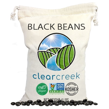Washington State Black Beans | 4 LB Bag | Non-GMO | Vegan | Kosher | Non-Irradiated | Dry Black Beans | Frijoles Negros