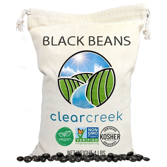 Washington State Black Beans | 4 LB Bag | Non-GMO | Vegan | Kosher | Non-Irradiated | Dry Black Beans | Frijoles Negros