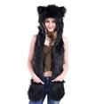 thumbnail image 1 of Black Bear Animal Full Hood Hoodie Cosplay costumes Hat Faux Fur 3 IN 1 Function, 1 of 5
