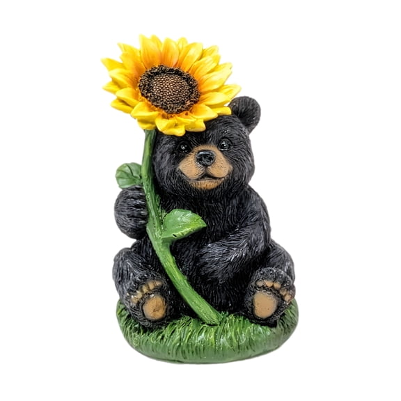 Black Bear Backwoods Buddies Sunny Paws Figurine, Rustic Lodge & Cabin Resin Decor, Wildlife Statue for Shelf, Mantel, Bathroom or Kitchen, Woodland Accent Collectible Gift for Nature & Bear Lovers