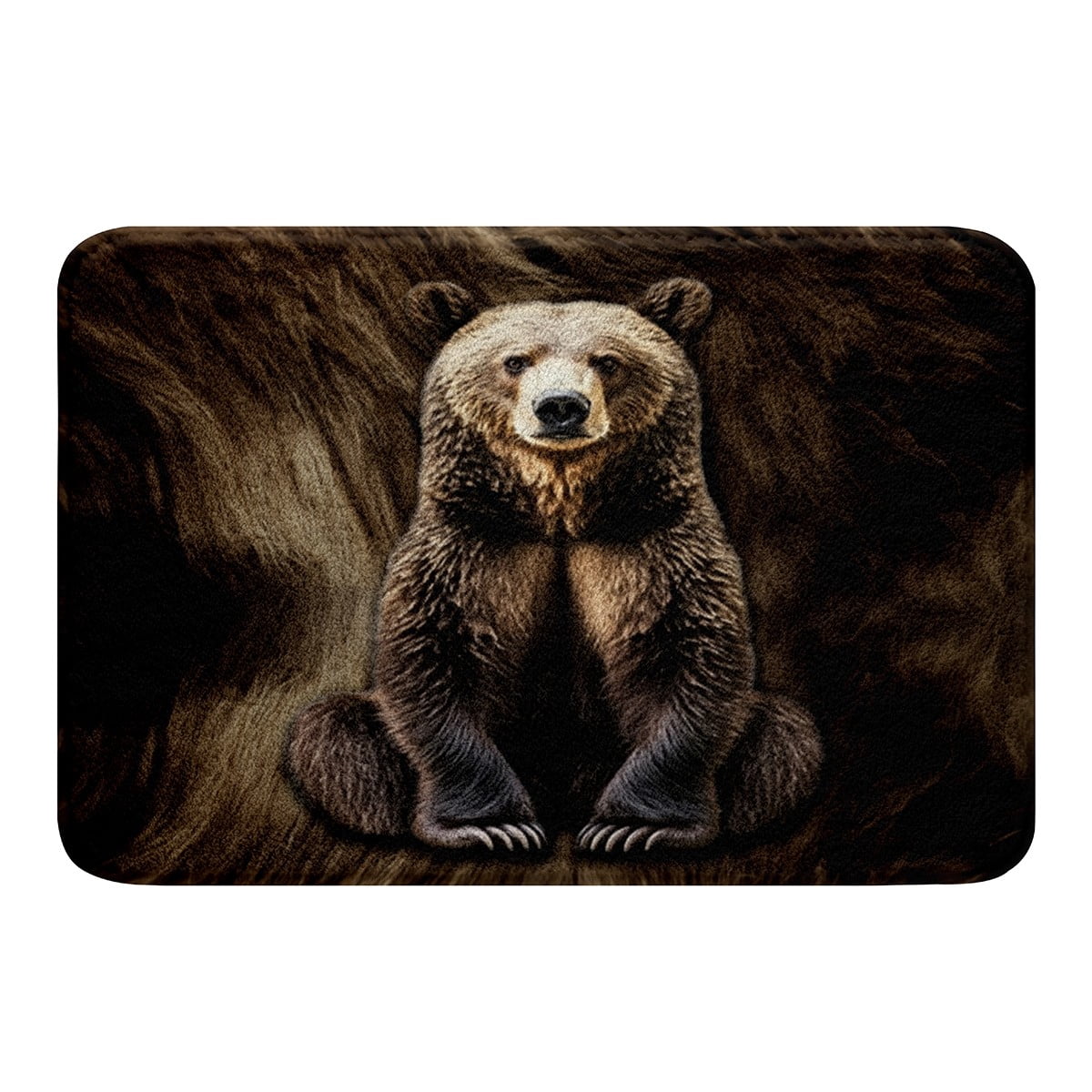 Black Bear Bathroom Rugs,3D Bear Print Bath Mat,Jungle Wildlife ...