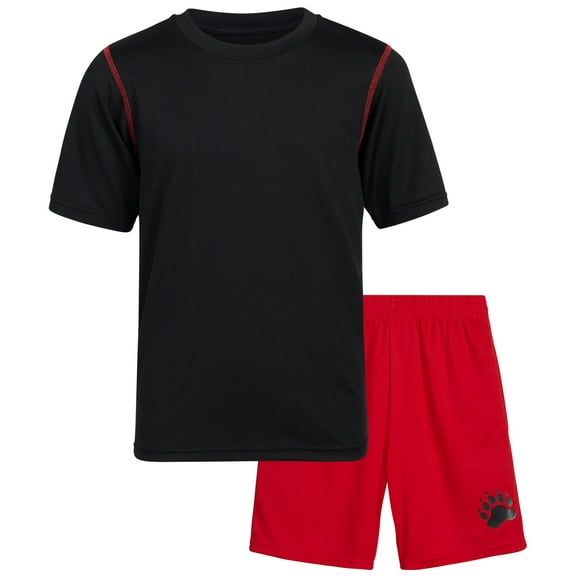 Black Bear Active Boys Short Sets - 2 Piece Short Sleeve T-Shirt and Shorts Boys Athletic Set (8-18)