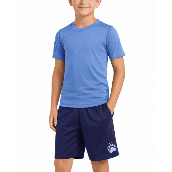 Black Bear Active Boys Short Sets - 2 Piece Short Sleeve T-Shirt and Shorts Boys Athletic Set (8-18)