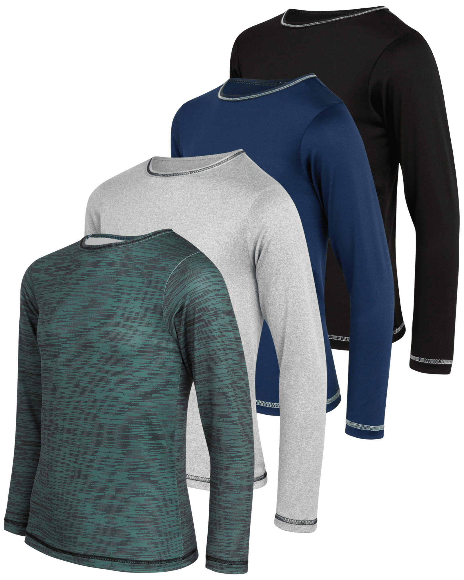 Black Bear Boys’ Athletic Long Sleeve TShirt 4 Pack Performance Dry