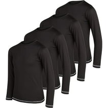 Black Bear Boys’ Athletic Long Sleeve T-Shirt – 4 Pack Performance Dry-Fit Sports Tee (4-18)