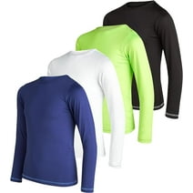 Black Bear Boys’ Athletic Long Sleeve T-Shirt – 4 Pack Performance Dry-Fit Sports Tee (4-18)
