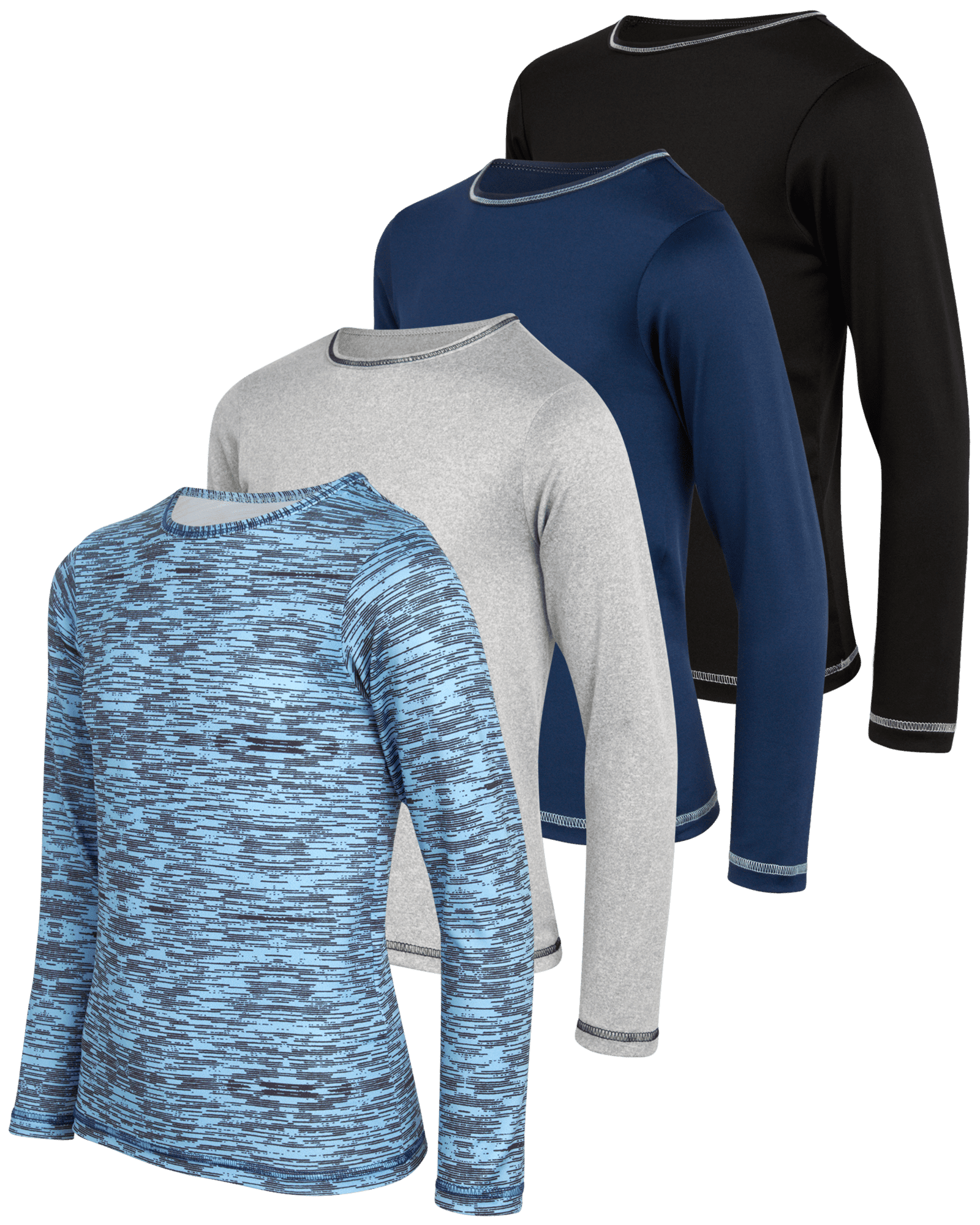 Black Bear Boys’ Athletic Long Sleeve T-Shirt – 4 Pack Performance Dry ...