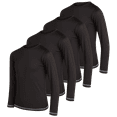 thumbnail image 1 of Black Bear Boys' Long Sleeve Shirts - 4 Pack Lightweight Dry Fit Crewneck Active Performance T-Shirts (Sizes: 4-18), 1 of 6