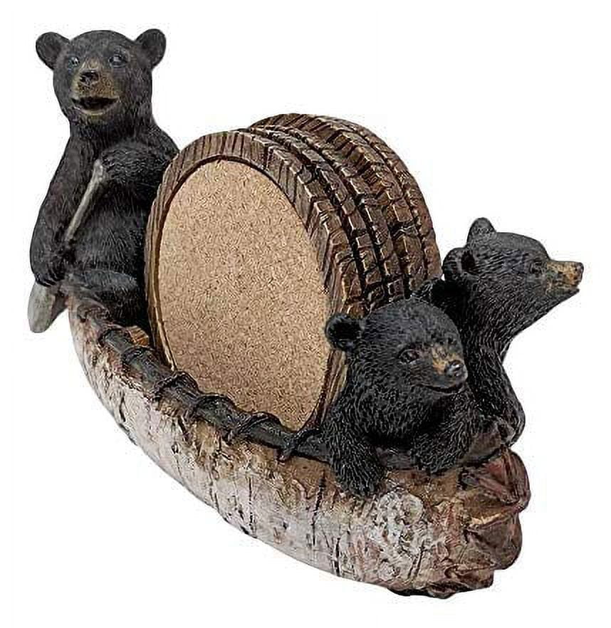 HiEnd Accents 8-Piece Rustic Bear Mug and Scenery Tree Coasters Set