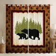 thumbnail image 1 of Black Bear Curtains & Drapes Vintage Brown Wood Board Curtains,Animal Paw Print Pine Trees Blackout Curtains 2 Panels 52"Wx84"L Woodland Retro Big Cat Lodge Cabin Rustic Home Decor, 1 of 6