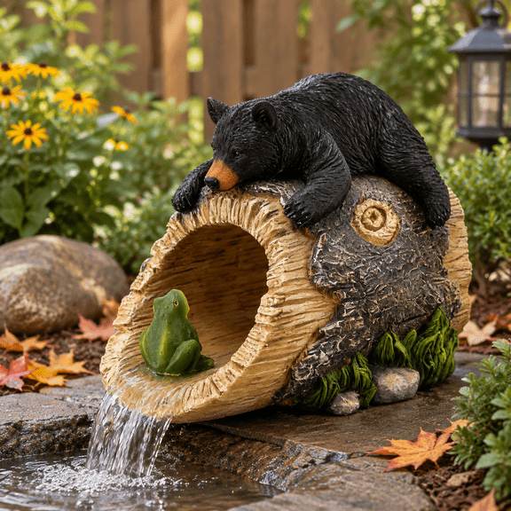Black Bear Decorative Gutter Downspout Extension Splash Block Garden Statue