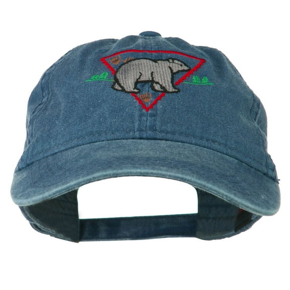 Black Bear Embroidered Washed Cap - Navy OSFM