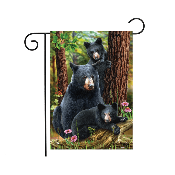 Black Bear Family Nature Flag 28x40 POLE NOT INCLUDED House Flag