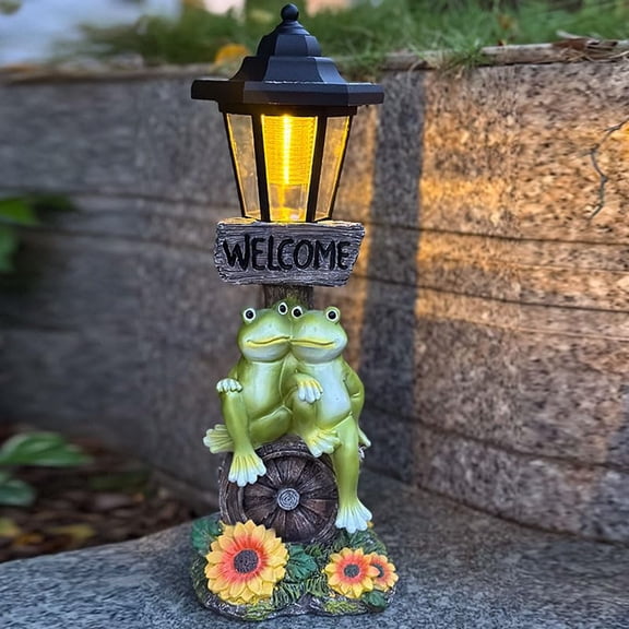 Black Bear Garden Statue with Solar Lantern, Bear Figurine Lights for Outside, Yard Garden Decor Unique Birthday Housewarming Gifts for Women, Mom