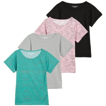 Black Bear Girls’ Athletic T-Shirt – 4 Pack Active Performance Dry-Fit Sports Tee (4-18)