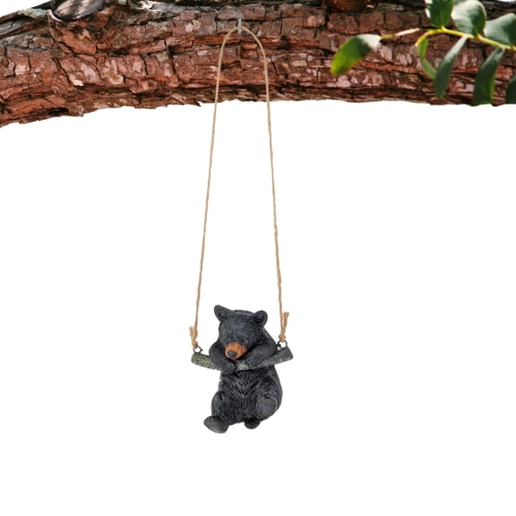 Black Bear Hanging Ornament  Resin Climbing Bear on Tree Branch with Rope for Home, Cabin, Lodge, Porch, Garden, Patio  Rustic Woodland & Nature Dcor  Gift for Bear Lovers & Outdoor Enthusiasts