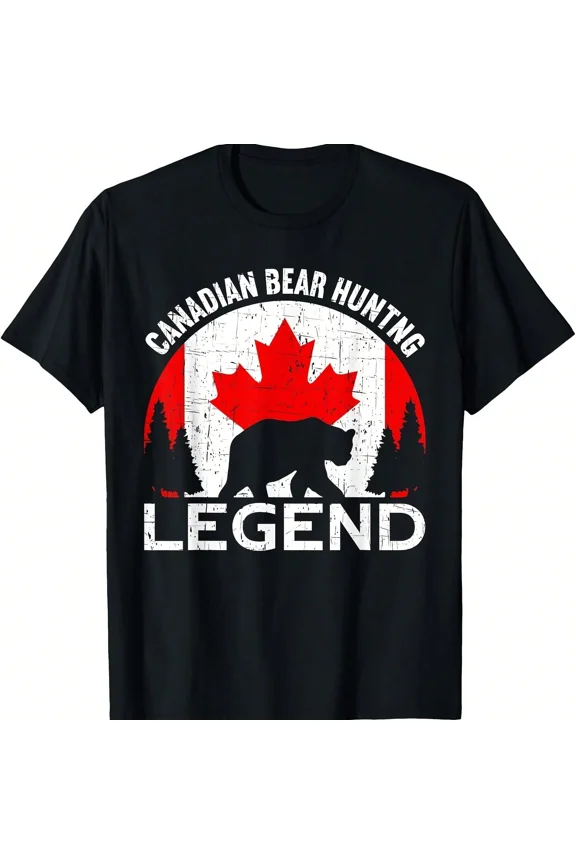 Black Bear Hunting Proud Canadian Hunter Uni T-Shirt