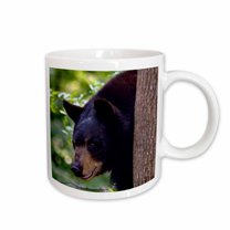3drose, Black Bear Looking Around a Tree, 15oz Mug