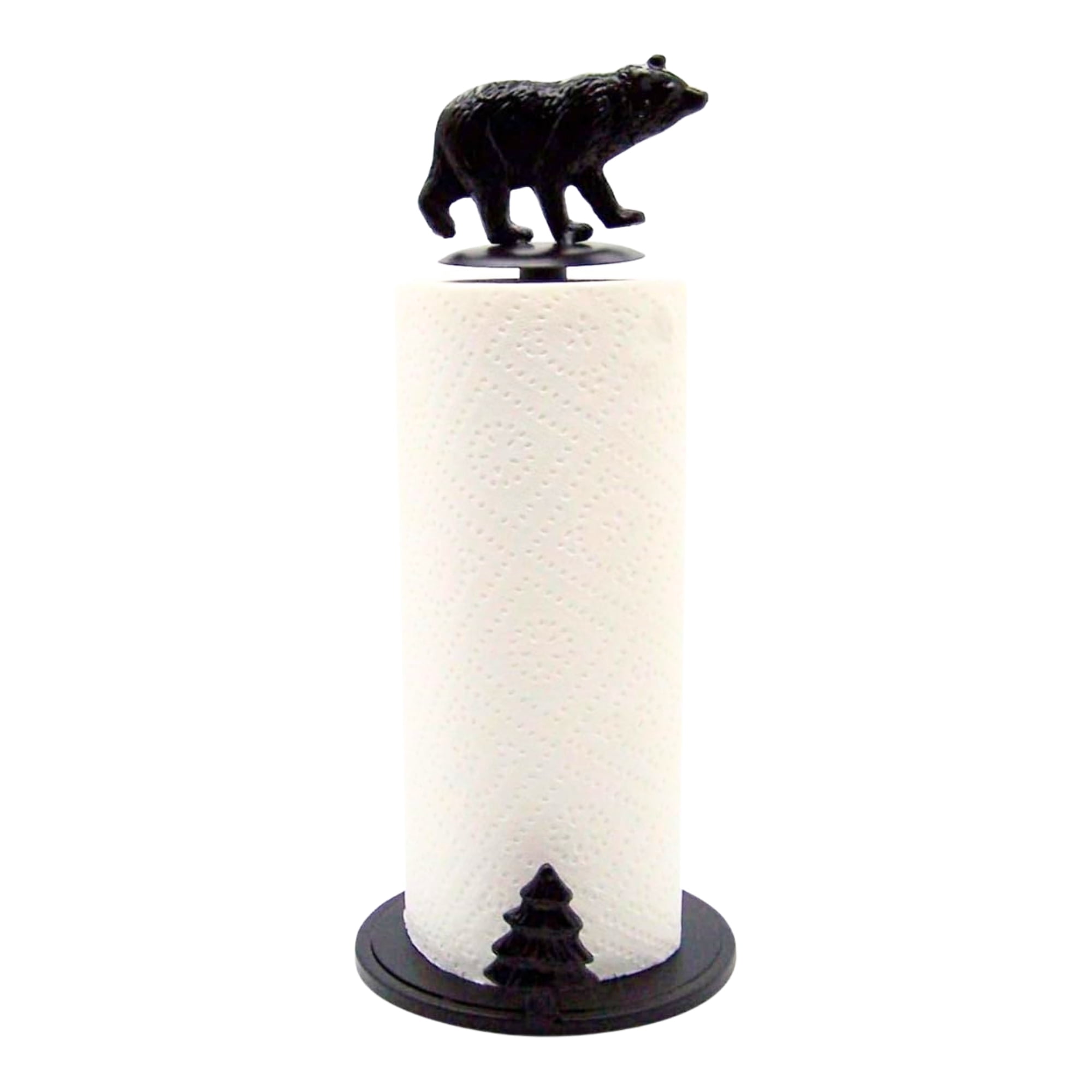 Bear Metal Paper Towel Holder - Rustic Style Kitchen Accessory - Perfect for Cabin and Lodge Decor - Unique Bear Decor for Home - Great Gift for Nature Lovers and Rustic Decor Enthusiasts