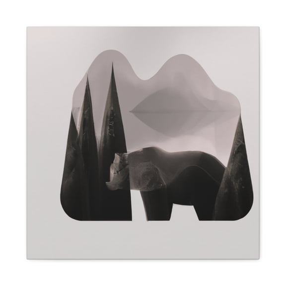 "Black Bear Minimalism" - Canvas