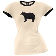 Black Bear Northern Woods Womens Pajama Ringer T-Shirt - X-Large