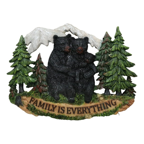 Black Bear Papa Mama And Cub Family Is Everything By Pine Tree Forest Wall Decor