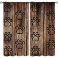 thumbnail image 1 of Black Bear Paw Prints Blackout Curtains, Retro Wood Plank Pattern Animal Window Drapes, Breathable Soundproof Curtains Soft Feel Easy to Clean Apply to Living Room Bedroom Kid Room-W42xL54in, 1 of 6