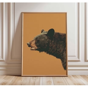Black Bear Poster MidCentury Modern Wildlife Art Print