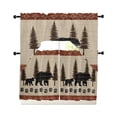 thumbnail image 1 of Black Bear Rustic Kitchen Curtains Set for Windows 3 Piece Cafe Curtains 36 Inch Length Swag Curtains Valances and Tier Set Trees Cabin Vintage Art Retro Art Drapes for Bedroom Bathroom Living Room, 1 of 6