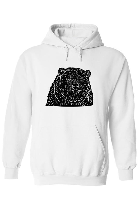 Black Bear Silhouette Hoodie Men -Image by Shutterstock, Male Medium