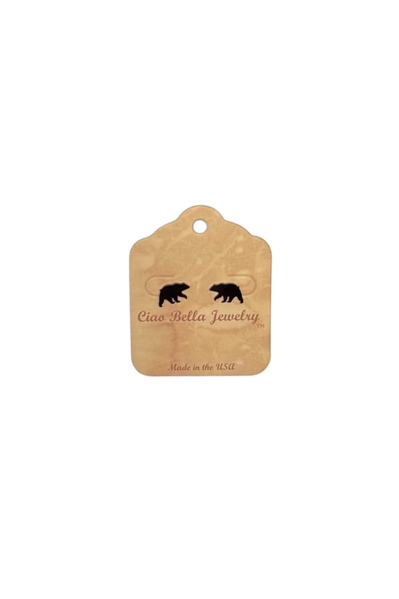 Black Bear Stud Earrings | Nature-Inspired Wildlife Jewelry